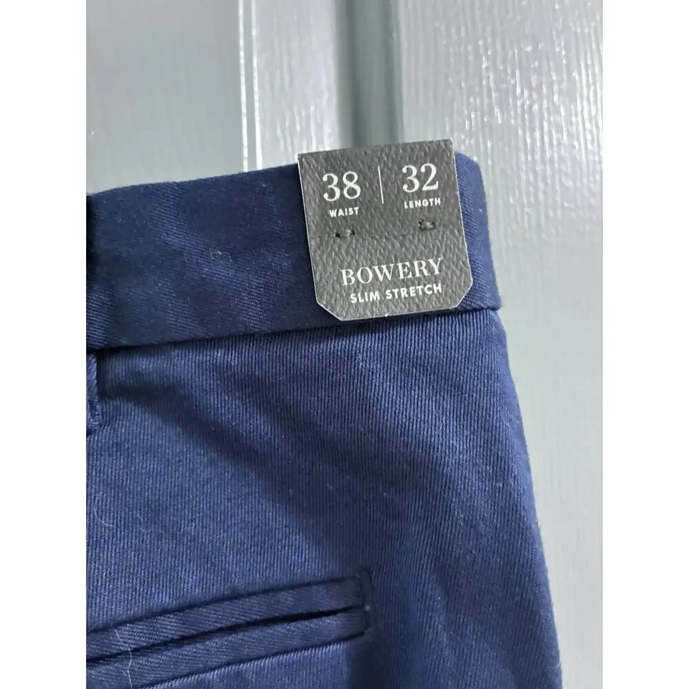 J. Crew Bowery Dress Slim Stretch Dres Pants Mens 38/32 Navy Business Career NWT